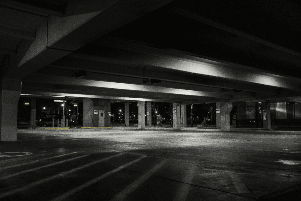 an empty parking lot