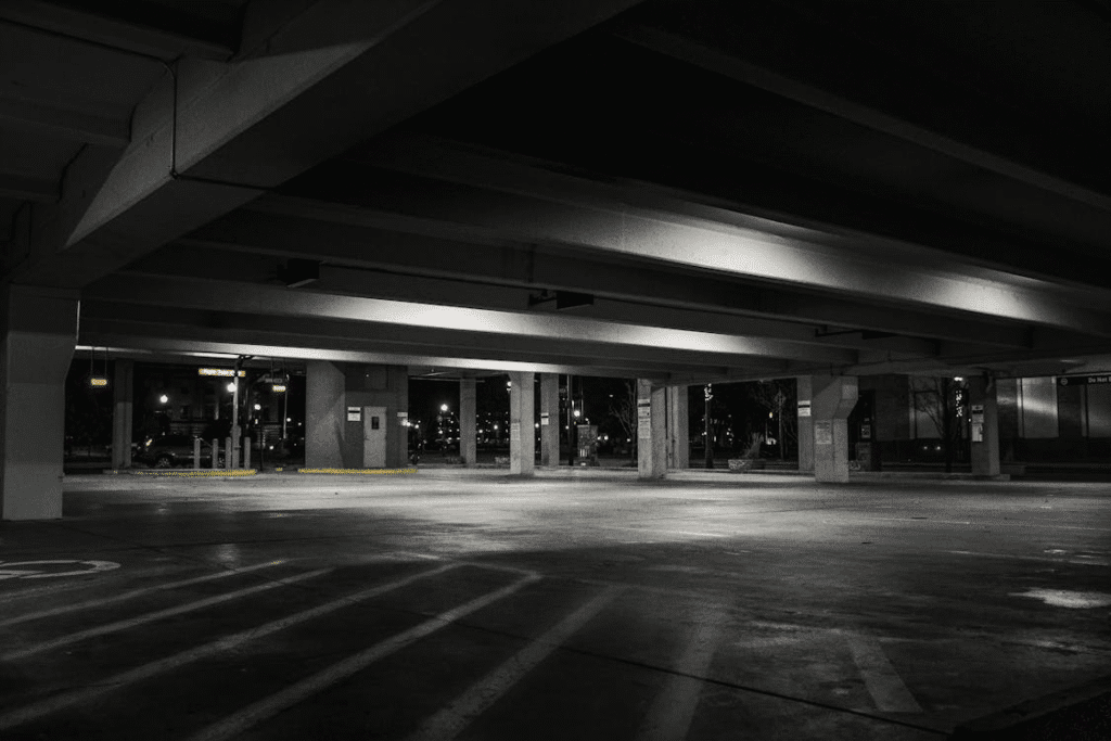 An empty parking lot